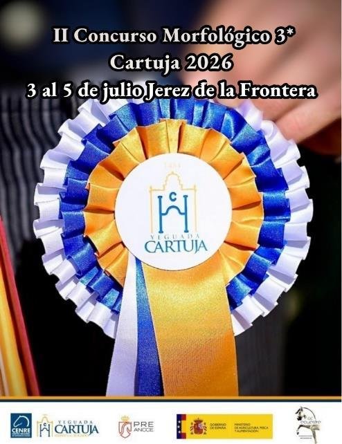 Cartel del II Concurso Morfológico 3* Cartuja 2026 — Yeguada Cartuja Hierro del Bocado, Jerez de la Frontera