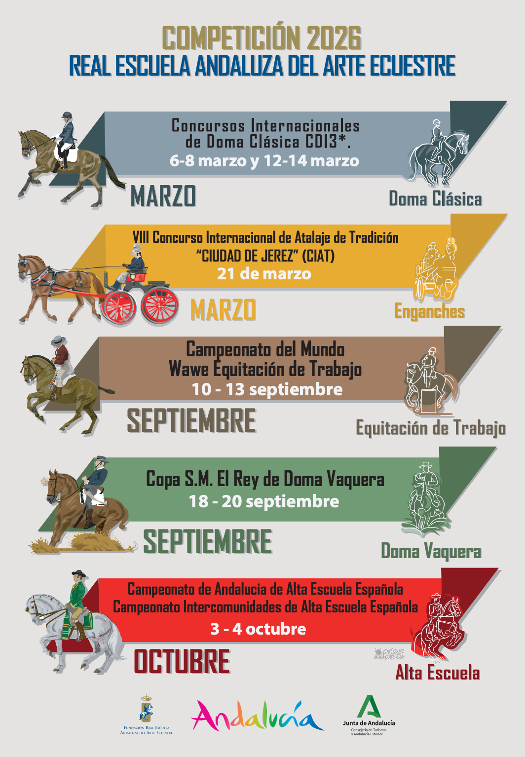 Calendario de Competición 2026 — Real Escuela Andaluza del Arte Ecuestre
